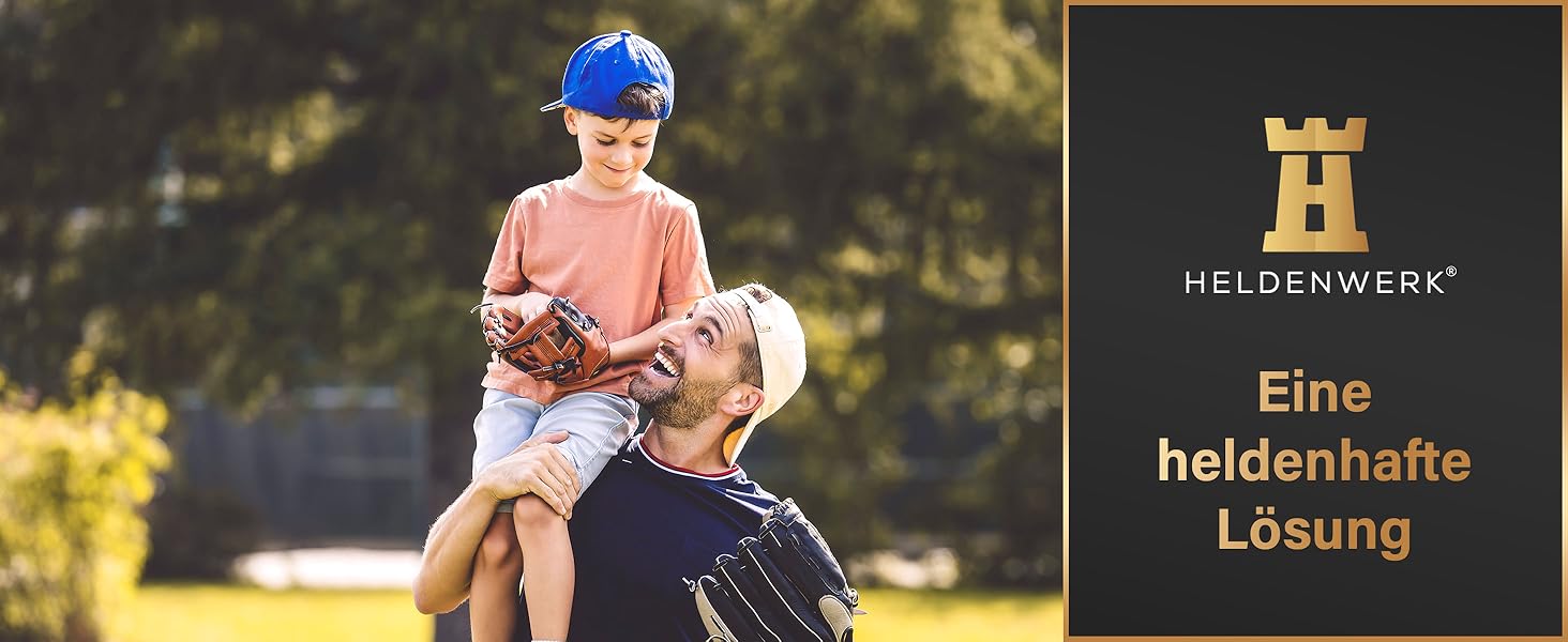 Бейсбольна бита Heldenwerk з дерева або алюмінію - Нековзне руків'я - Міцна конструкція, 31 дюйм, чорний (алюміній)