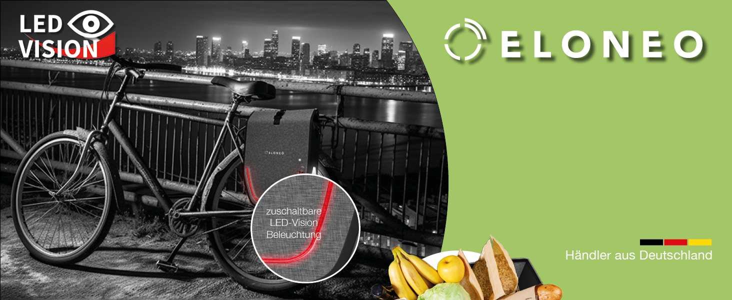 Велосипедна сумка на багажник з LED-підсвіткою, 20 л, 100% водонепроникна, з ручкою та плечовим ременем, сіра