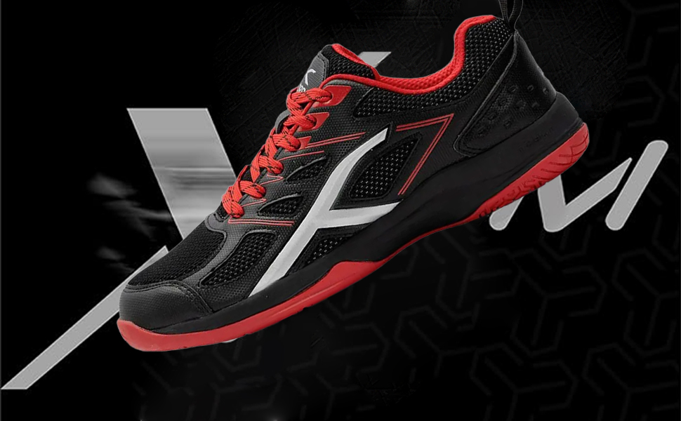 Професійне бадмінтонне взуття HUNDRED Xoom для чоловіків, матеріал верху: поліестер, підошва: гума, для бадмінтону/тенісу/сквошу/настольного тенісу/баскетболу та падел, колір: темно-синій/лайм, розмір EU 42