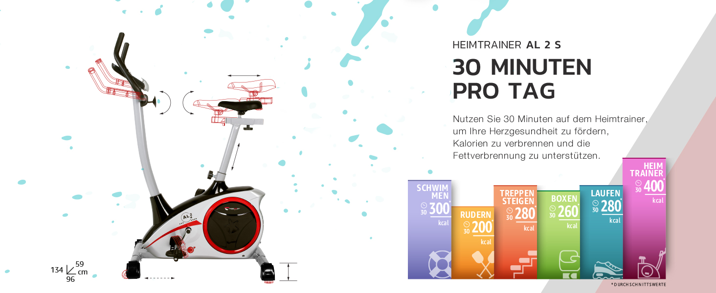 Фитнес-велотренажер Christopeit AL 2 / AL 2 S до 150 кг, 24 рівні опору, магнітна система гальмування 9 кг, тихий, Soft-Touch комп'ютер AL 2 S Digital, срібний