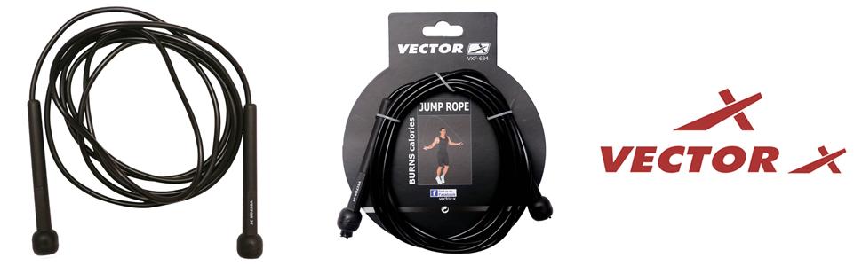 Скакалка Vector X VXF 684 для кардіотренувань та схуднення | Міцний нейлон, регульована довжина | Чоловіча та жіноча