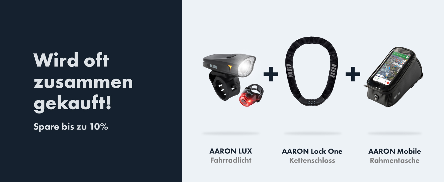 Комплект велосипедних ліхтарів AARON 50 LUX для міських велосипедистів та електровелосипедів, StVZO, USB-зарядка, водонепроникний, передній і задній ліхтар