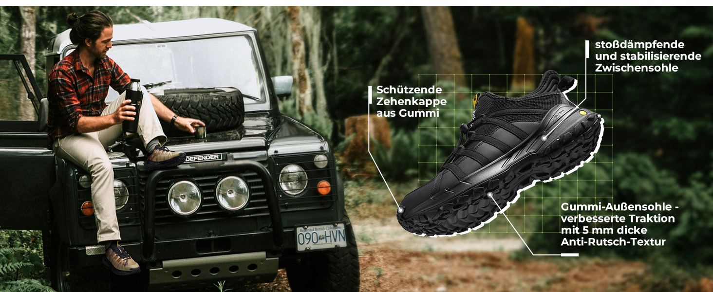 Черевики для трекінгу чоловічі FitVille, широкі, підошва не слизька, зручні, дихаючі, для походів у гори, легкі, кросівки 43 EU, теплі, бежево-пісочні