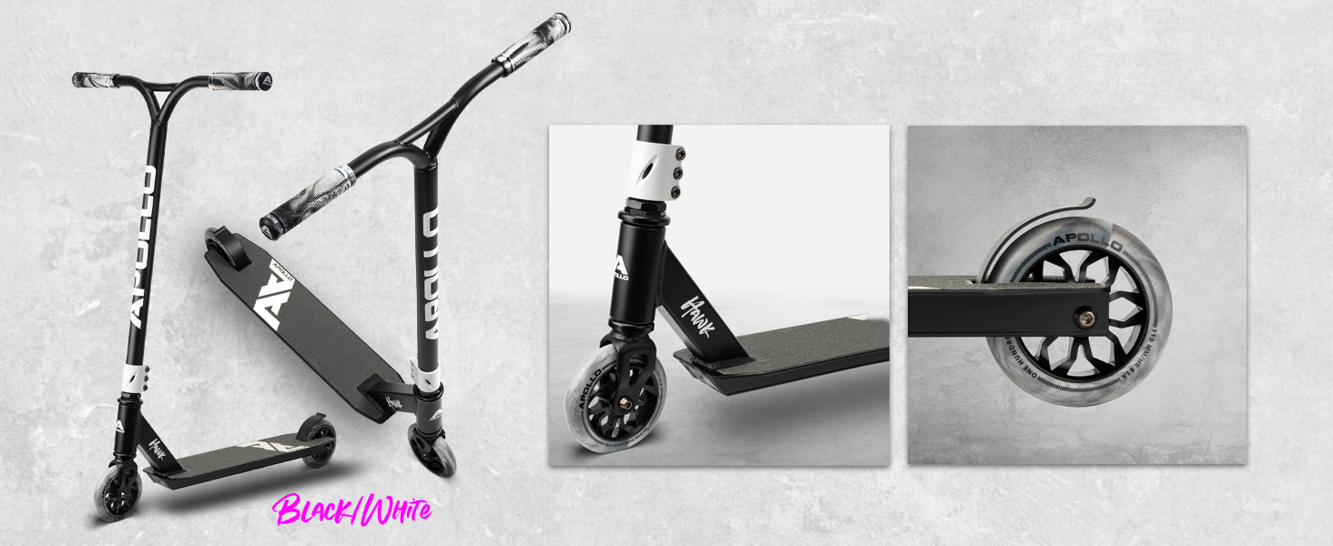 Фрістайл Kick Scooter для дітей та дорослих, Дитячий самокат, Трюковий самокат для хлопчиків та дівчаток від 6 років, Трюковий самокат для початківців та досвідчених дітей, Трюковий самокат Black