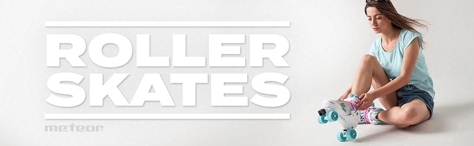 Роликові ковзани Meteor Retro Rollschuhe - стильні ролики 80-х для дітей та підлітків. Яскрава кольорова гамма, регульований розмір 39-41. Quad Skate, Inline Skates, MEADOW