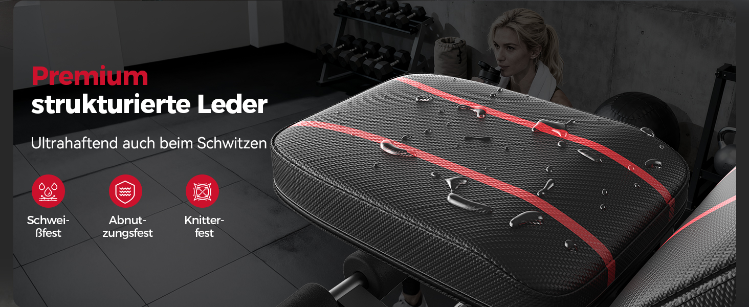 Регульована лавка для тренувань FLYBIRD з 8 положеннями спинки та 3 положеннями підніжки, вантажопідйомність до 318 кг, складана, чорно-червона