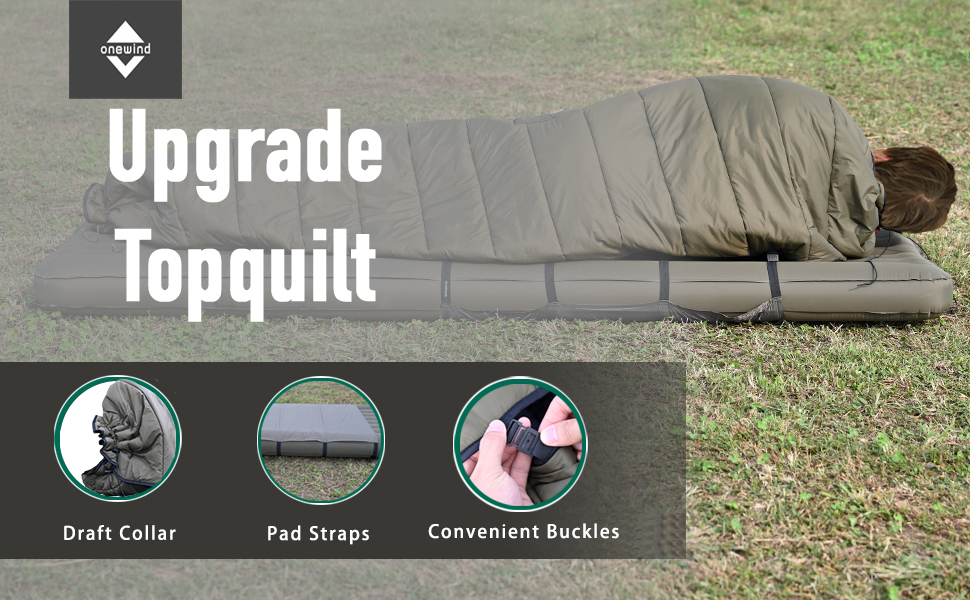Спальний мішок OneWind для кемпінгу та гамака, 3 сезони. Тепла ковдра-пончо для відпочинку на природі, туризму. Розміри: 90*63' (2.3M*1.6M) / 78*54' (2M*1.37M). Температурний режим: 2°C~10°C