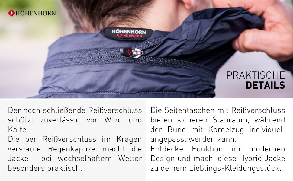 Чоловіча гібридна куртка-софтшелл Höhenhorn Kaprun Steppjacke, спортивна утеплена куртка, XL, чорна