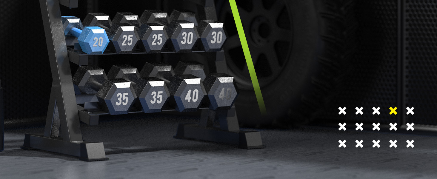 Стойка для гантелей з вантажопідйомністю 500 кг, 3 полиці для зберігання гантелей, 96 x 48 x 91 см (гантелі не входять до комплекту)