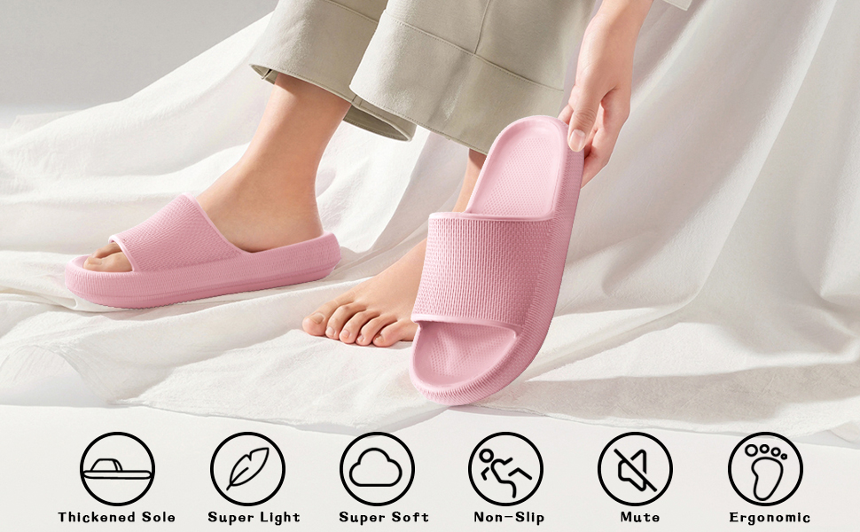 Шльпанці Badelatschen Cozislides: жіночі та чоловічі шльпанці для дому та пляжу, антиковзкі, рожеві, 37/38 EU
