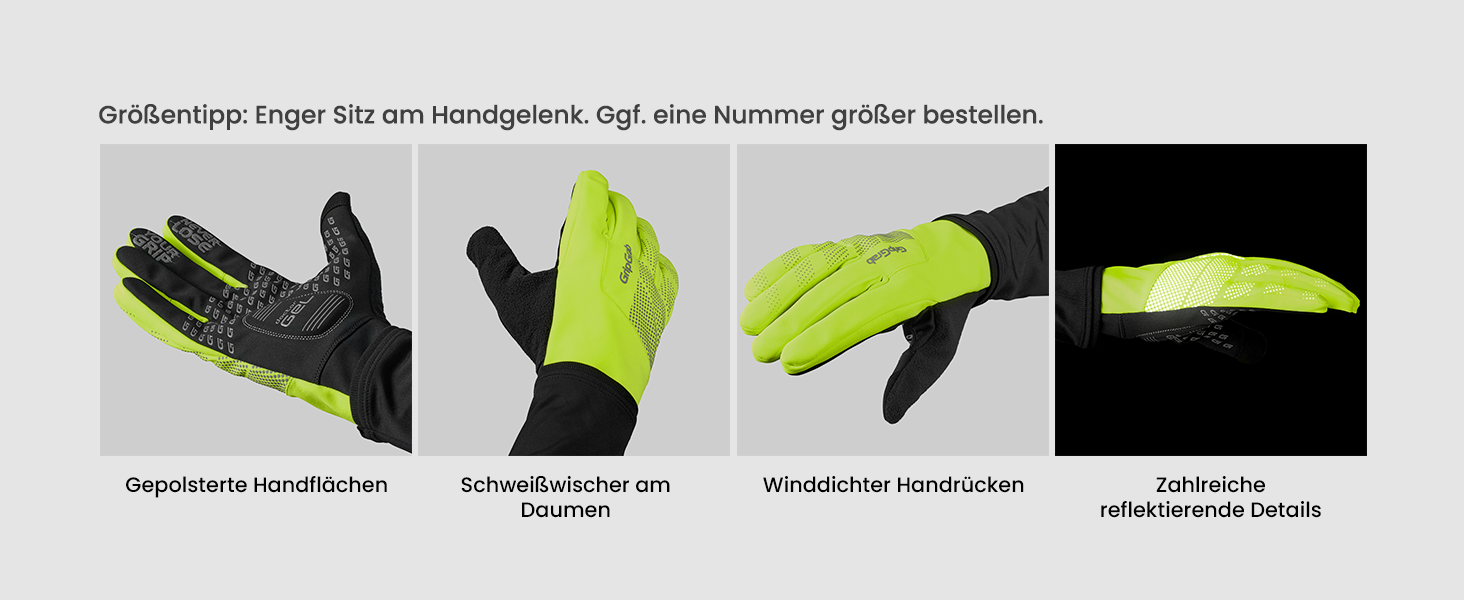 Велосипедні рукавички GripGrab Ride Windproof - жовті, Hi-Vis, осінь/весна, тонкі, з підкладкою