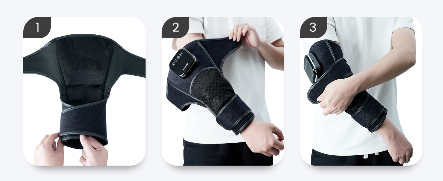 COMFIER Масажер для колін бездротовий, з підігрівом та вібрацією, 4 рівні нагріву з графену, подарунок для мами/тата, 17.5X16X7.5 см