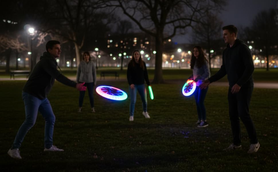 Світлодіодний фрісбі LED'S MOVE з RGB підсвіткою 25 см, USB-C, водонепроникний, для активного відпочинку