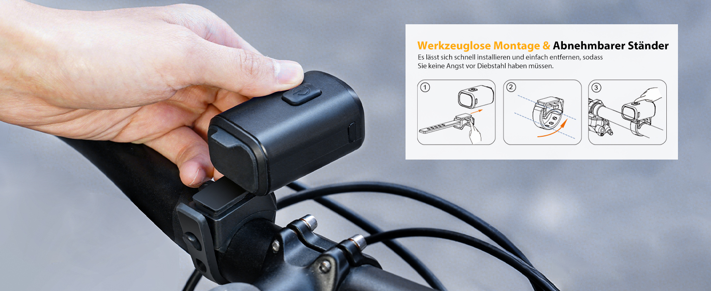 LED фара на велосипед з USB зарядкою, 1000mAh, StVZO, водонепроникна IPX5, для шосе, MTB, Ebike