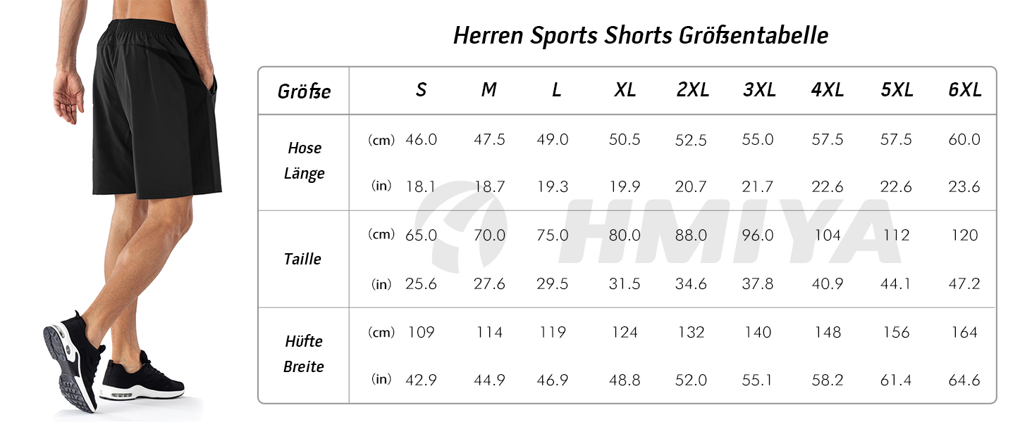 Шорти спортивні чоловічі HMIYA, чорні, швидковисихаючі з кишенею на блискавці