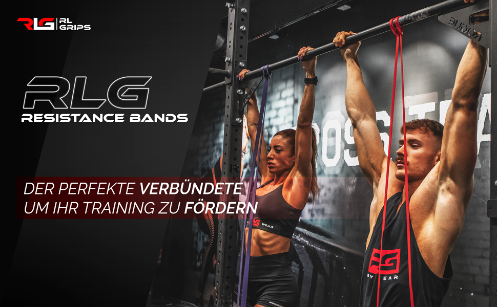 Гумові еспандери RL Grips для фітнесу, бодібілдингу та йоги (15-40 кг) - фіолетові