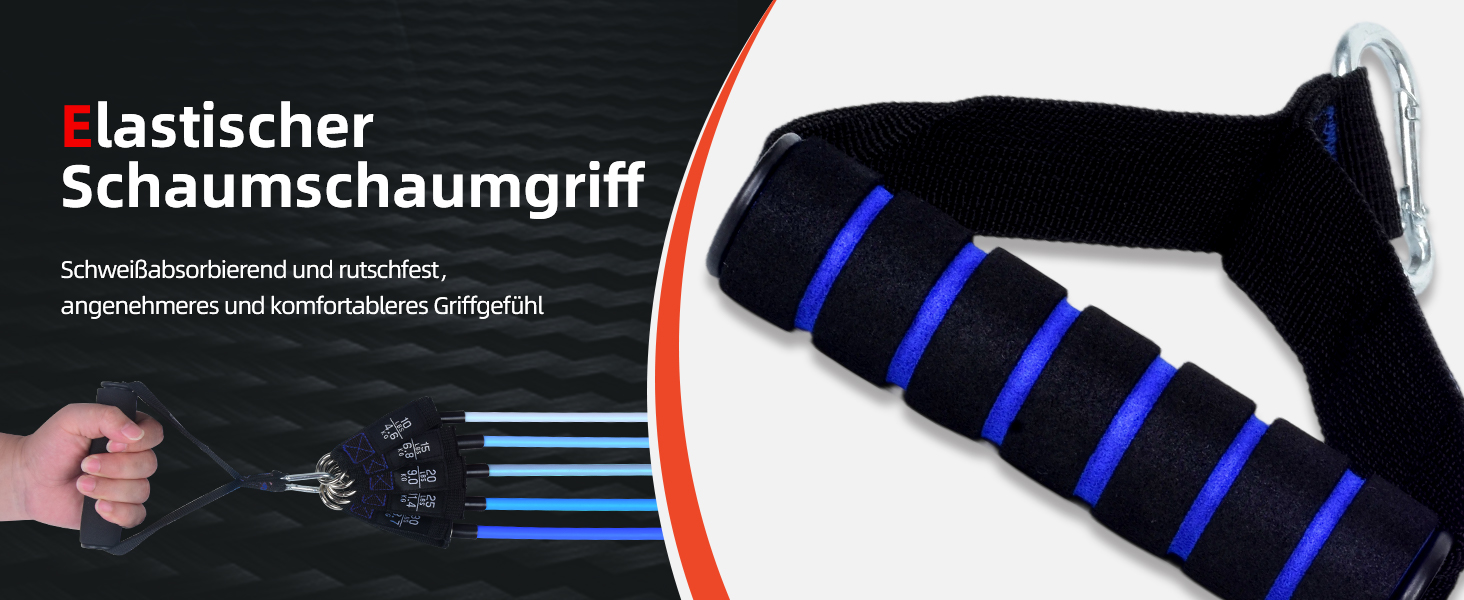 Набір еластичних стрічок Abahub для фітнесу з дверним кріпленням, ручками та петлею для ніг. Ідеально для тренувань всього тіла, домашнього спортзалу, підходить для початківців та досвідчених (100LB)