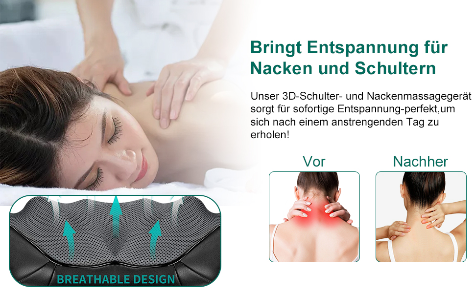 Електричний масажер для шиї та спини з підігрівом, Shiatsu 3D масаж, для тіла, ніг, подарунок