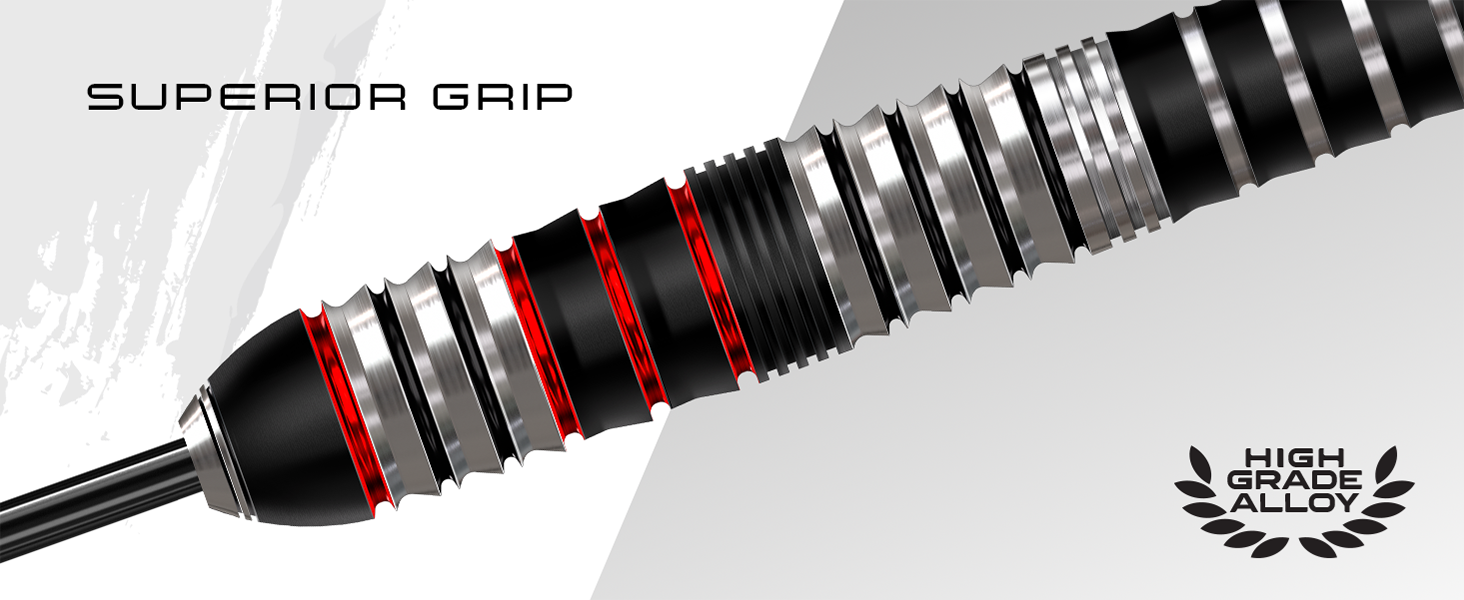 Дарти Harrows Ryan Searle Heavy Metal (22g, 24g, 26g) – сталеві дротики з шафтами Speedline, польотними пір'ями 100 мікрон та кейсом