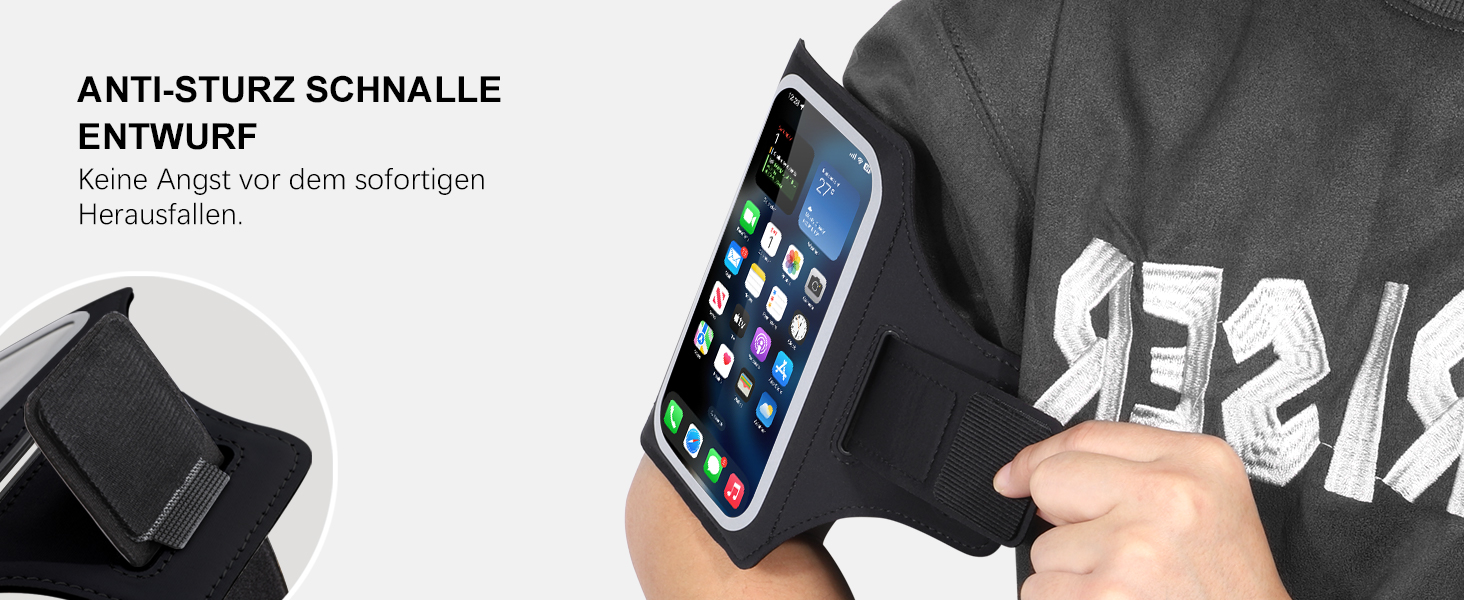 Спортивний браслет EOTW для телефону та AirPods: зручна фіксація на руці, сумісний з iPhone, Galaxy та MP3-плеєрами (5.5'-6.0')