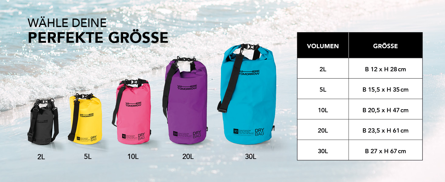 Водонепроникний рюкзак Dry Bag | Сумка-мішок Dry Bag | 2L, 5L, 10L, 20L | Для човнів, каяків, риболовлі та кемпінгу (Вертикальний, Рожевий)
