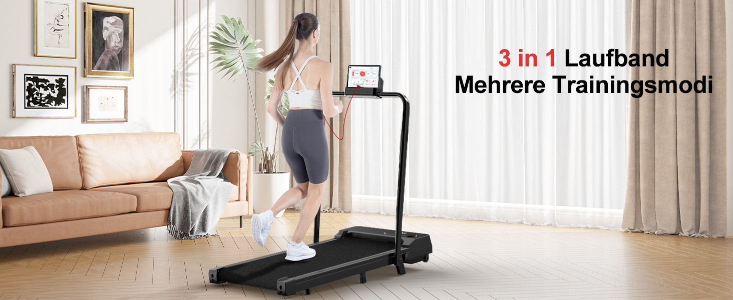 Walking Pad Dskeuzeew: Бігова доріжка з нахилом 7% для дому. 4-в-1, чорний