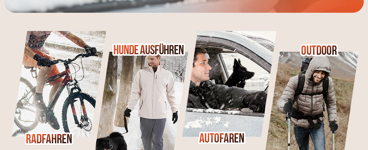 Рукавички PULIOU для чоловіків та жінок, зимові, теплі, для велосипеда, спорту, бігу, з сенсорним екраном, вітростійкі, антиковзні, чорні