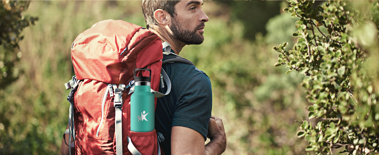 Фляга KollyKolla 750 мл з нержавіючої сталі, ізольована, з трубочкою, без BPA, для газованої води, вакуумна термофляга, фляга для дорослих, універсальна, для спорту, офісу, тренажерного залу, велосипеда, кемпінгу, темно-синій колір