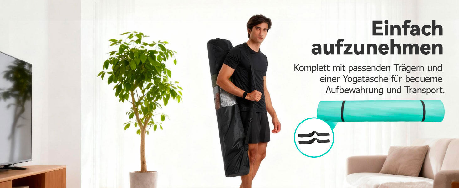 Килимок для йоги XXL 200x130 см: фітнес-мат з NBR, товщина 20/15/10 мм. Підходить для йоги, фітнесу, занять з дітьми та для людей похилого віку. Зелений, товщина 20 мм