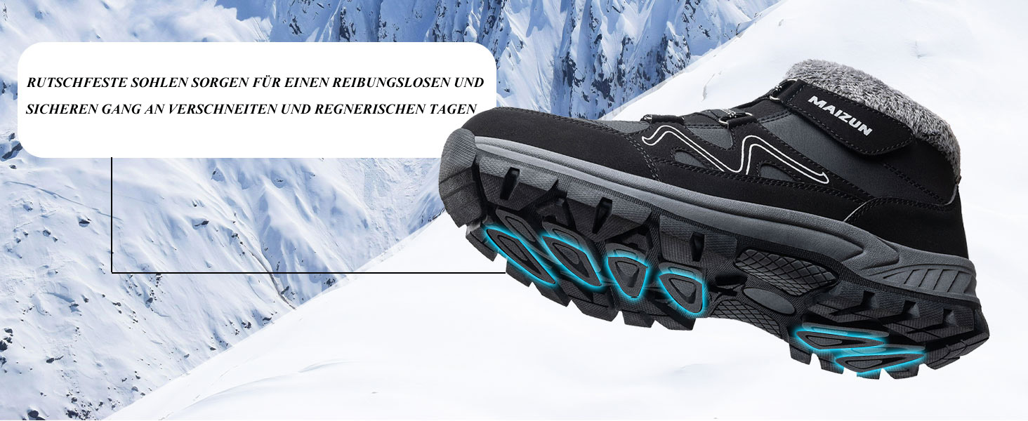 Чоловічі зимові черевики: теплі, з підкладкою з хутра, легкі, водонепроникні, зручні, до щиколотки, для туризму (45.5 EU, Чорний)