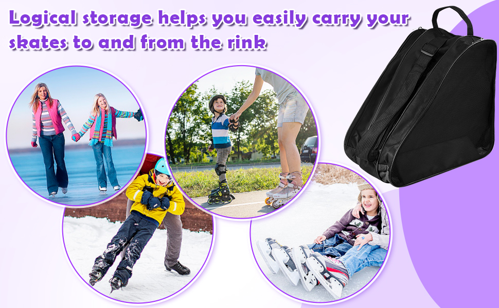 Чохол для роликових ковзанів та ковзанів: дитячий, універсальний, чорний, з регульованими ременями
