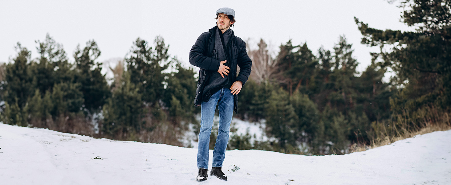 Зимові черевики FitVille для чоловіків, широкі, з клямками, неслизькі, теплі, для активного відпочинку, розмір 40-50 EU, коричневі