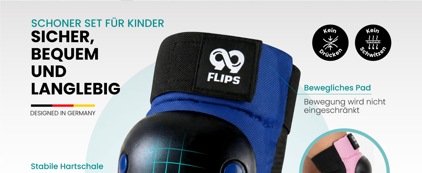 Захист для колін та ліктів 99FLIPS для дітей 3-8 років, рожевий (Candy PINK) - комплект для роликів, скейтборду, самокату (XS)