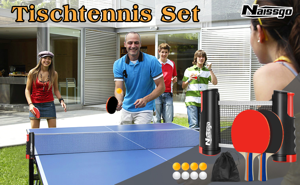 Набір для настільного тенісу Profi: 2 ракетки, сітка, 8 м'ячів, сумка. Підходить для гри в приміщенні та на вулиці. Чорний колір