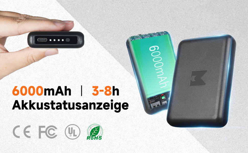 Гріючі рукавички з акумулятором 6000mAh USB, для жінок та чоловіків, 3 режими нагріву, водонепроникні, з підтримкою сенсорного екрану, чорний колір, EU