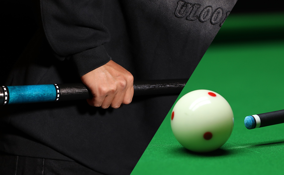 Кю Carbon Fiber CQ-BLUE-20: Професійний кий для більярду з карбону, 13мм шкіряний наконечник, кейс, захисти та крейда