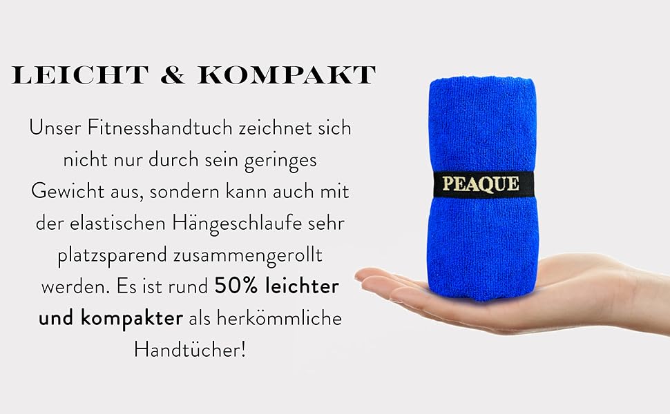 Рушник для фітнесу PEAQE з кишенею на блискавці | Мікрофібра з фротте-структурою | Швидковисихаючий рушник для спортзалу | М'який, 120 x 50 см (Navy-Blue)