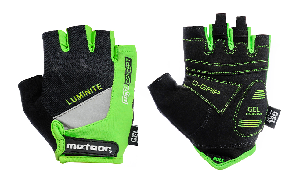 Рукавички для гірського велосипеда Meteor Radhandschuhe Gel GX31 Green - чоловічі, жіночі, дитячі. Рукавички для MTB, Downhill, хайкінгу та їзди на велосипеді.