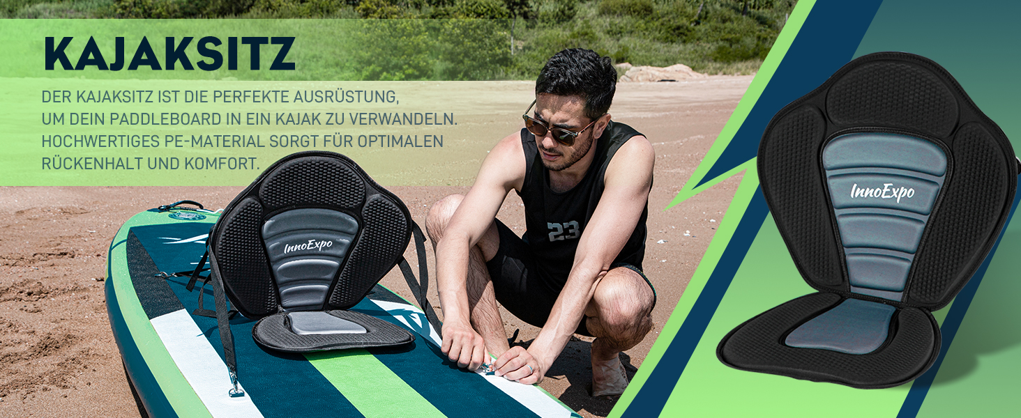 Надувні SUP-дошки InnoExpo 11' з преміум аксесуарами: стабільний дизайн, антиковзне покриття для підлітків та дорослих (з сидінням для каяка)