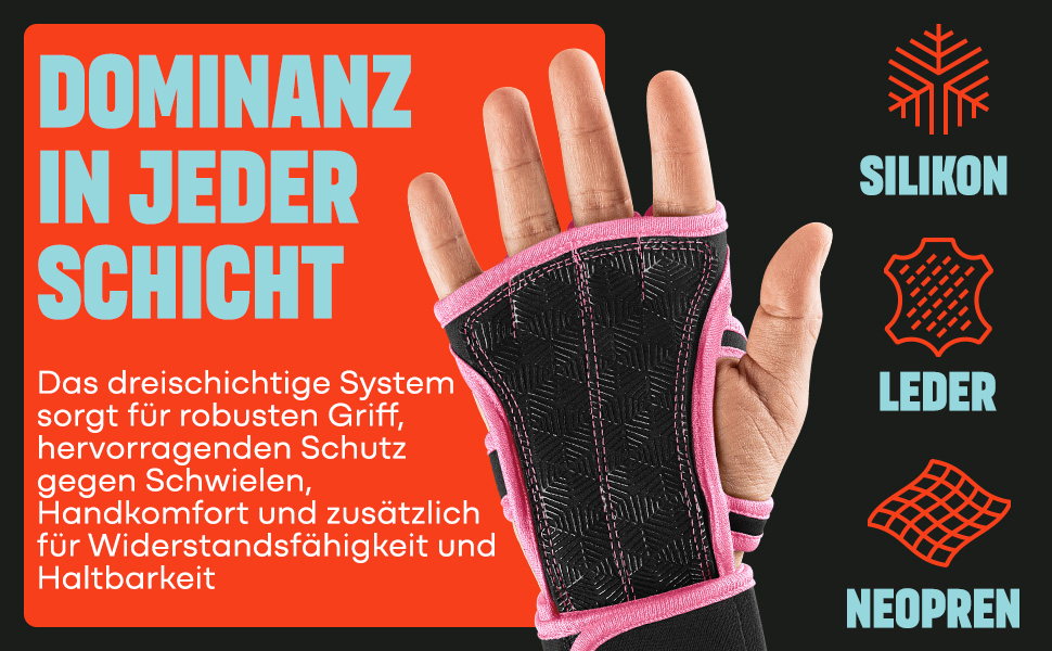 Ваги рукавички Ava з підтримкою зап'ястя – тренувальні рукавички для тренувань, підтягувань, калістеніки та фітнесу – для чоловіків та жінок (Рожеві, M)
