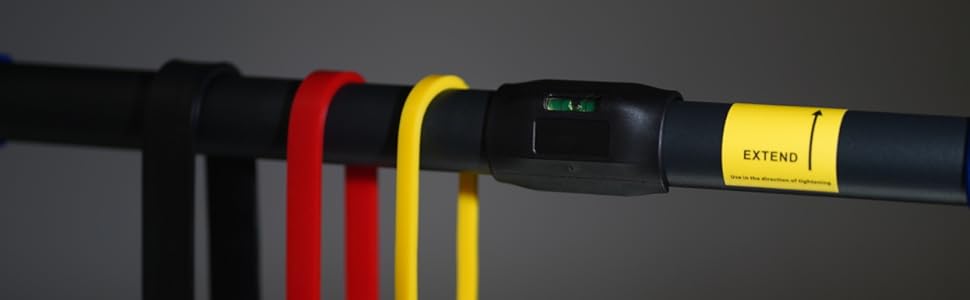 CAEMI Турнік для стіни, регульований 72–110 см, до 200 кг, без свердління, домашній турнік з гумками та електронною дошкою для тренувань
