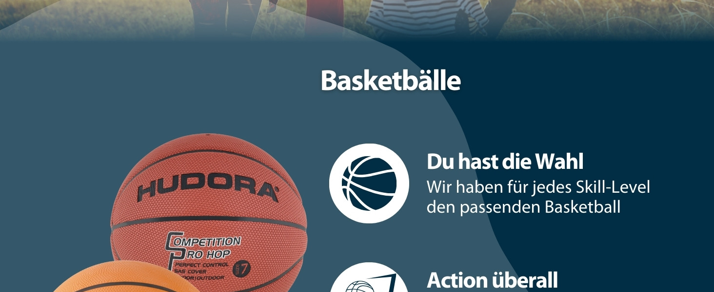 Баскетбольний м'яч Hudora 7, оранжевий, не надутий - для гри в приміщенні та на вулиці, з натурального каучуку, для дітей, підлітків та дорослих