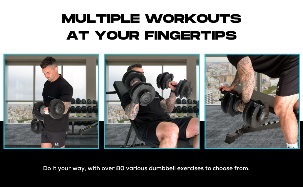 Регульовані гантелі BRAINGAIN, 15-17 кг, Smart-Click, антиковзний грип, 2 шт. по 24 кг