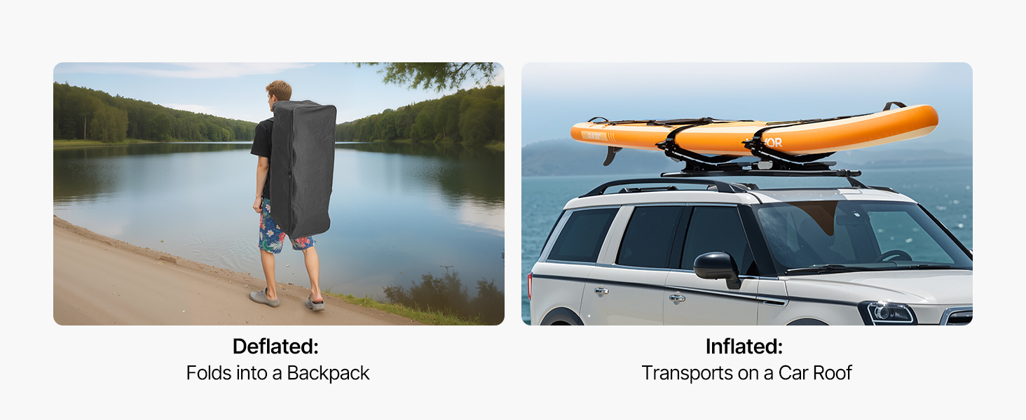 Надувний SUP VEVOR Stand Up Paddle Board (323/335см) з аксесуарами: насос, весло, рюкзак, ремнабір, кишенька для телефону. Підходить для дорослих та дітей.