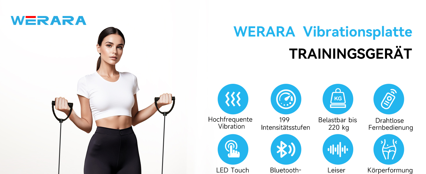 Віброплатформа з керуванням через додаток, пультом та LED-дисплеєм, до 220 кг, 199 рівнів вібрації для дому, Bluetooth, гуми для тренувань, 200W