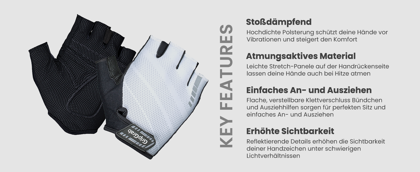 Велоперчатки GripGrab Rouleur Einsteiger без пальців, гелеві, білі, розмір XL