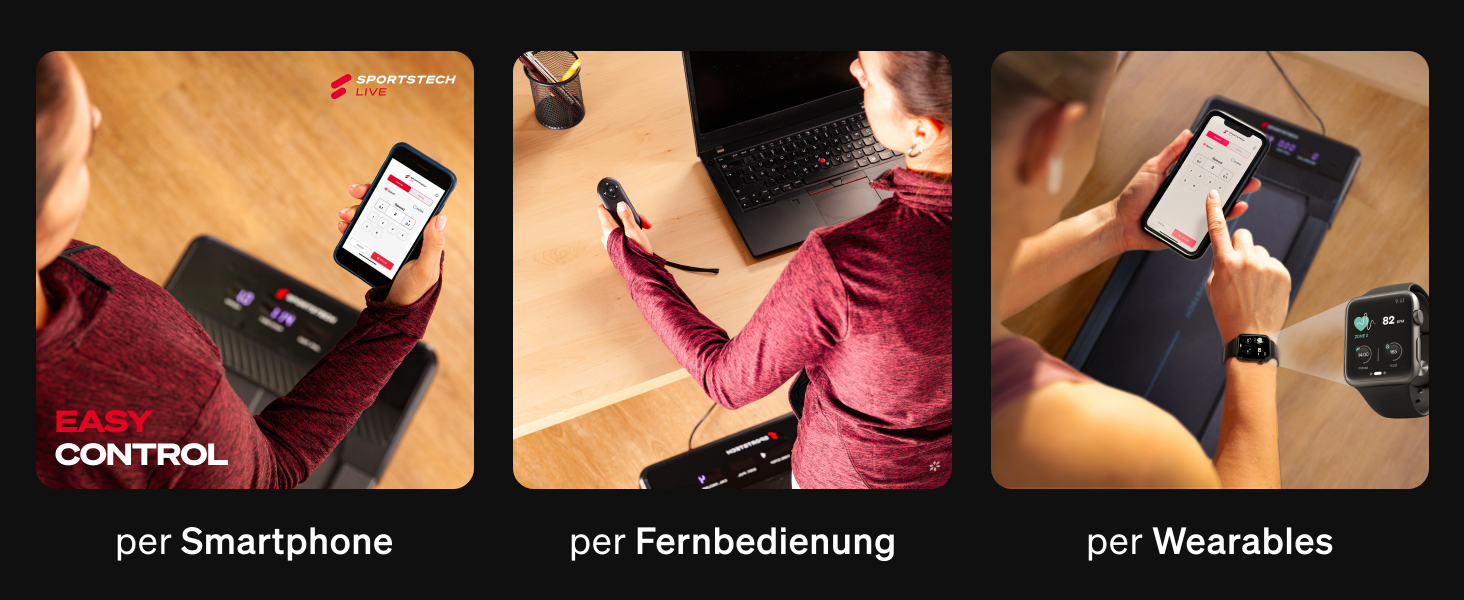 Sportstech Walking Pad: біговий килимок для дому та офісу, регулювання нахилу до 19%, LED-дисплей, компактний, тихий, з App, sPad500/1000