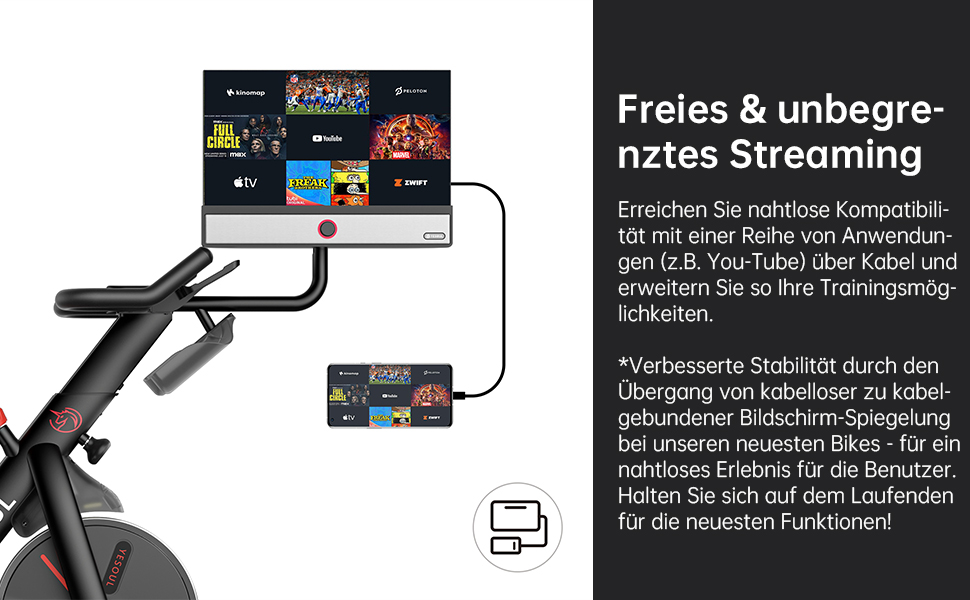 YESOUL G1M Plus: Електричний велотренажер з екраном 21.5' FHD, магнітний опір та функцією streaming