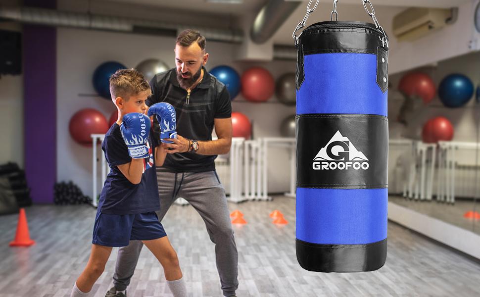 Boxsack GROOFOO для дітей та дорослих, 100x33 см, матеріал Oxford, для боксу, MMA, Муай Тай, без наповнювача
