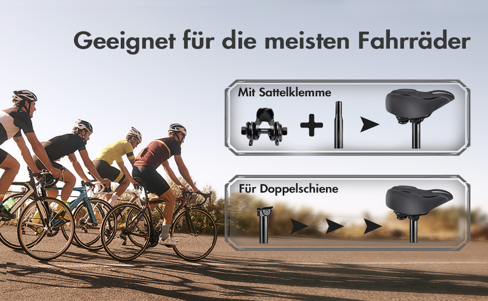 Зручний велосипедний сідло LEMEGO для чоловіків та жінок: широке, ергономічне, з гелевим наповнювачем. Підходить для MTB, шосе, електровелосипедів та міських велосипедів